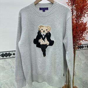 Polo by Ralph Lauren Light GraySweater with Bear Motif